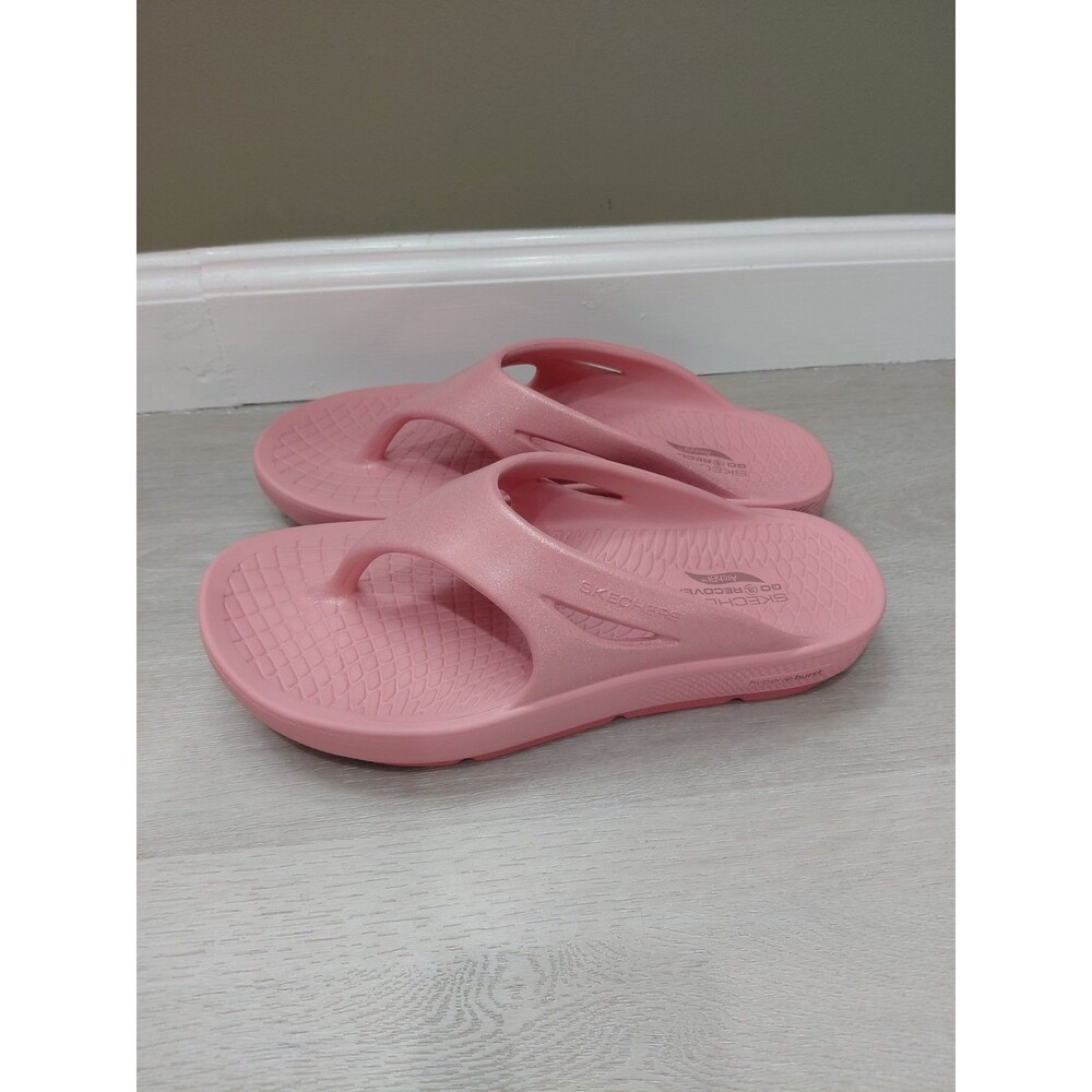 Skechers Go Recover Achfit Sandals Women Size 9 Pink Glitter
